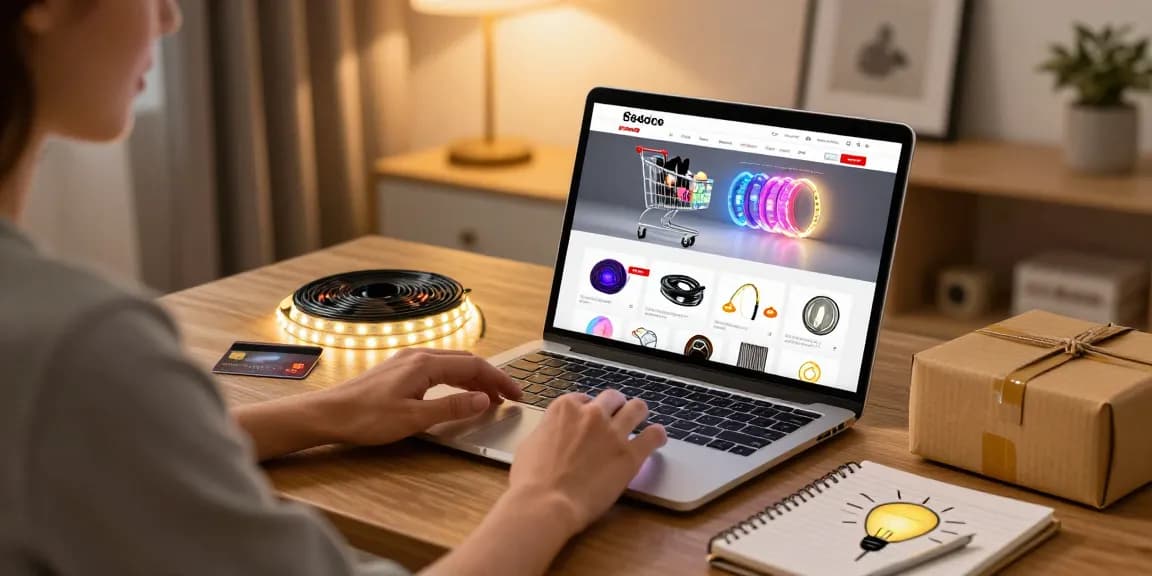 Banda led shopping scene showcasing best deals for LED lighting on e-commerce platform.