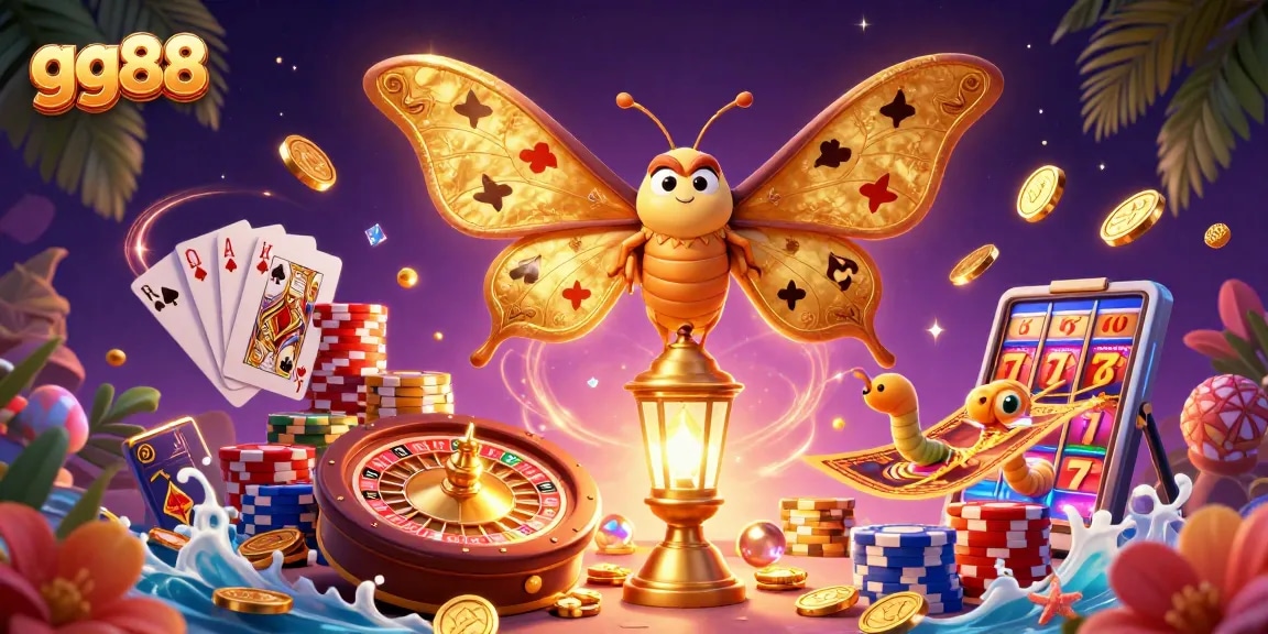 Experience the vibrant world of gg88 with a dazzling 3D casino illustration full of action and luxury.