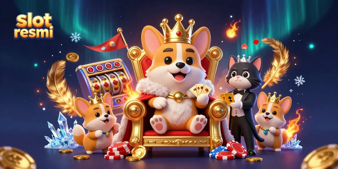 Experience the excitement of slot resmi with a royal corgi king and thrilling casino elements.