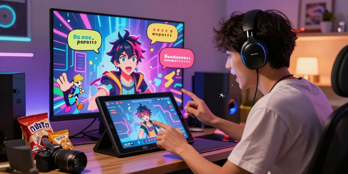 AI ecchi chat interaction with vibrant anime character in a colorful digital setting.