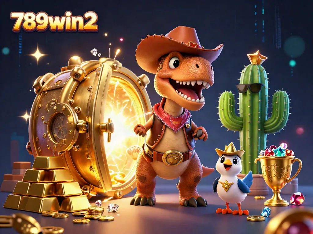 Win big at 789win2 with an exciting casino adventure amidst treasures and animated characters.
