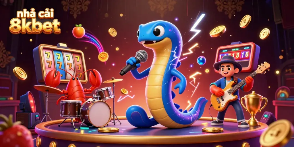Experience the vibrant ambiance of nhà cái 8kbet with a lively underwater casino scene featuring unique characters and thrilling gaming elements.