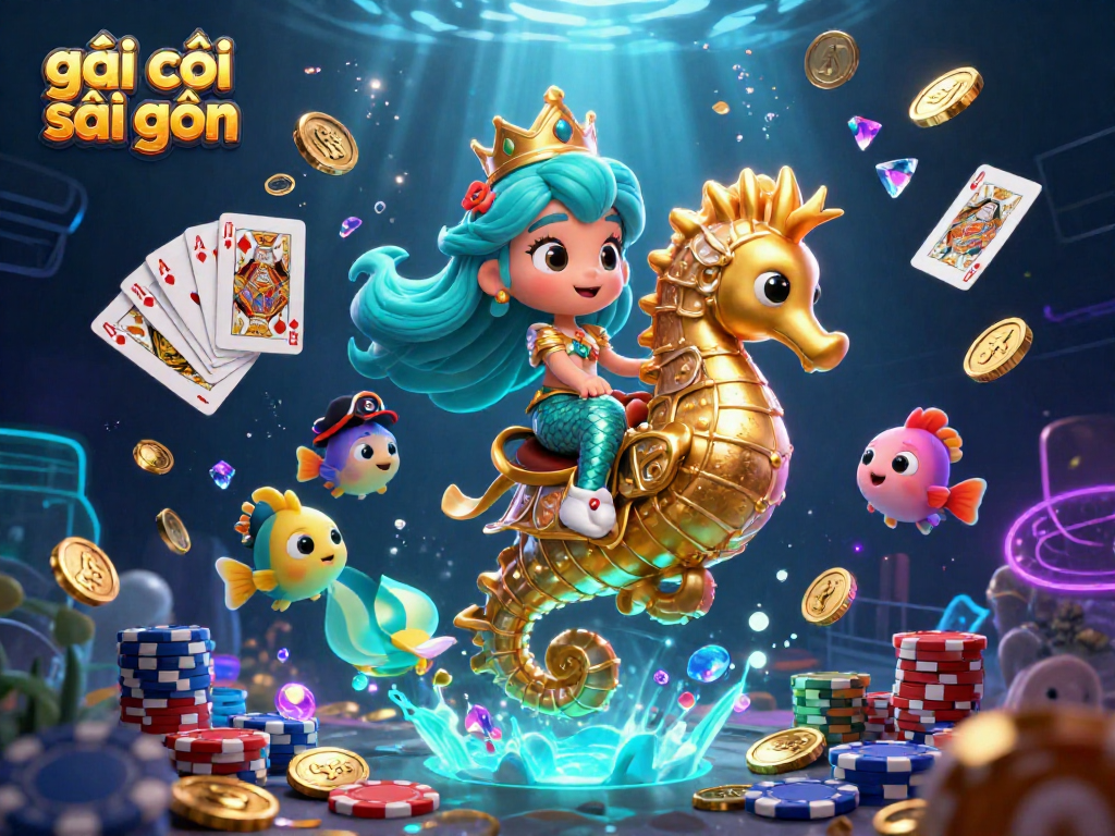 Experience the vibrant world of gái gọi sài gòn with a majestic mermaid and rich casino elements.
