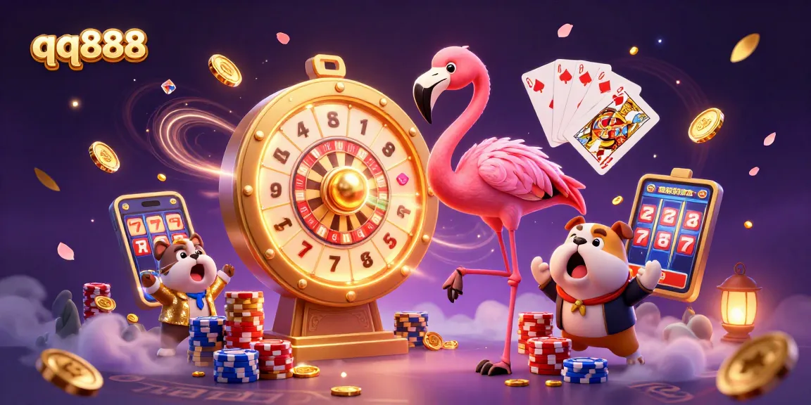 Experience thrilling gameplay at qq888 with a vibrant 3D casino scene featuring exciting prizes and fun