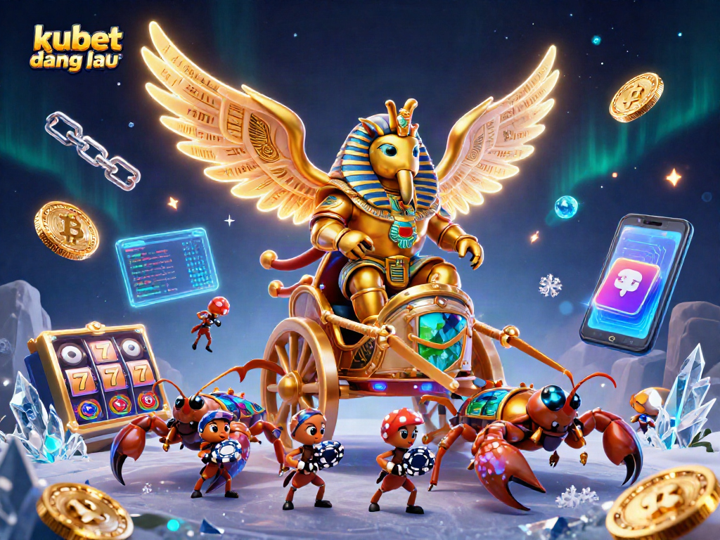 Spin the reels in an exciting kubet đăng nhập casino adventure with 3D illustrated characters.