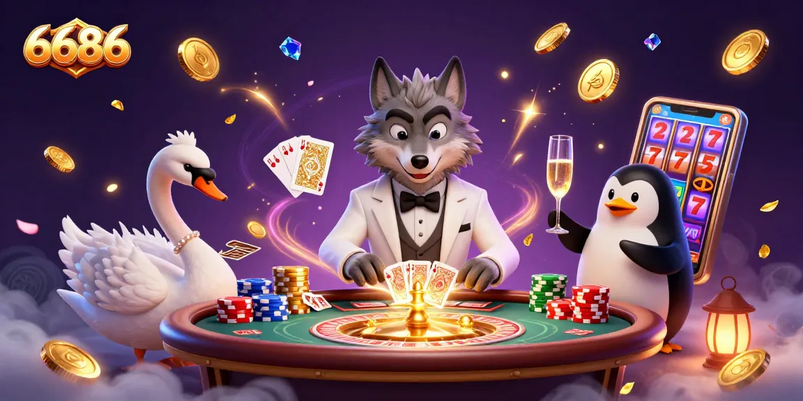 Experience thrilling gaming adventures at 6686's vibrant casino with a sophisticated atmosphere.