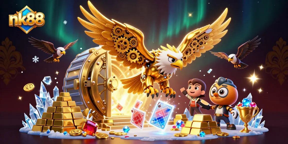 Experience exhilarating wins with nk88 in a vibrant 3D casino scene featuring dynamic gaming elements.