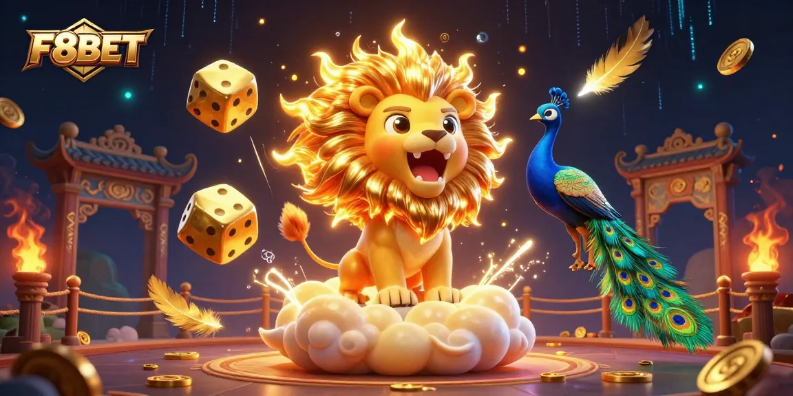 Engage in thrilling gameplay at F8BET with vibrant 3D illustration showcasing the casino's dynamic energy and features.