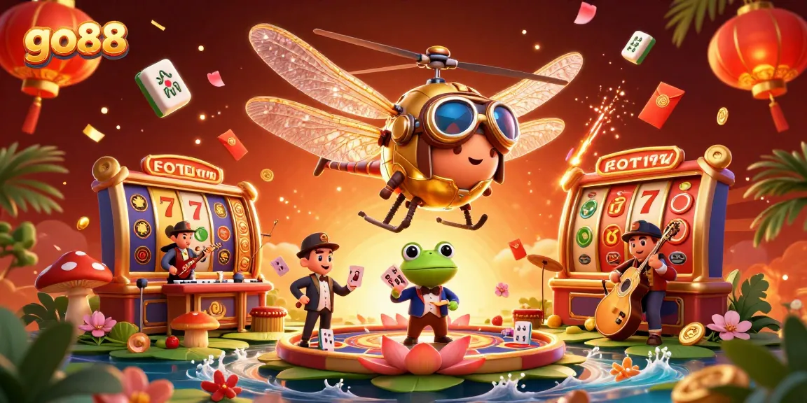 Experience thrilling entertainment with go88's immersive casino scene featuring vibrant characters and gaming elements.