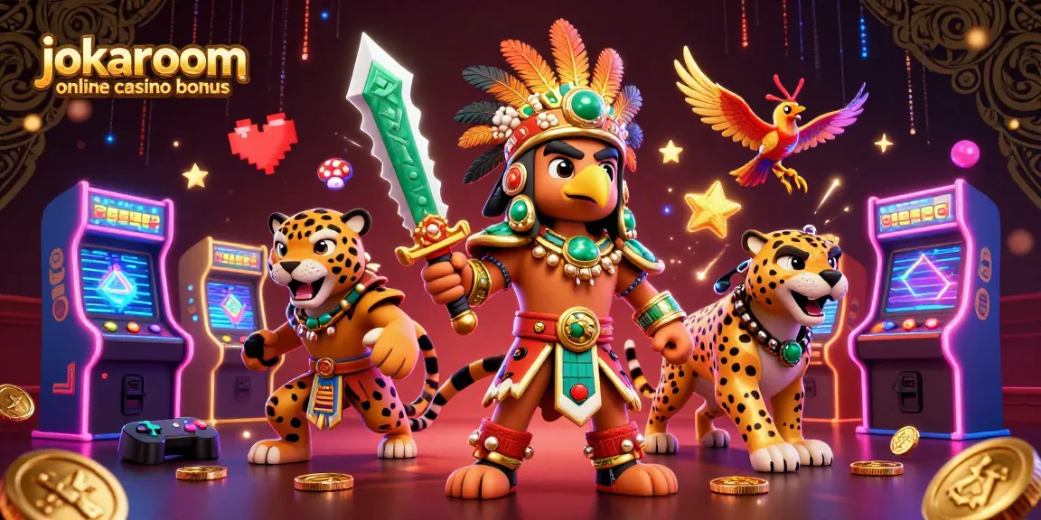 Experience the excitement of jokaroom online casino bonus with vibrant casino-themed characters.