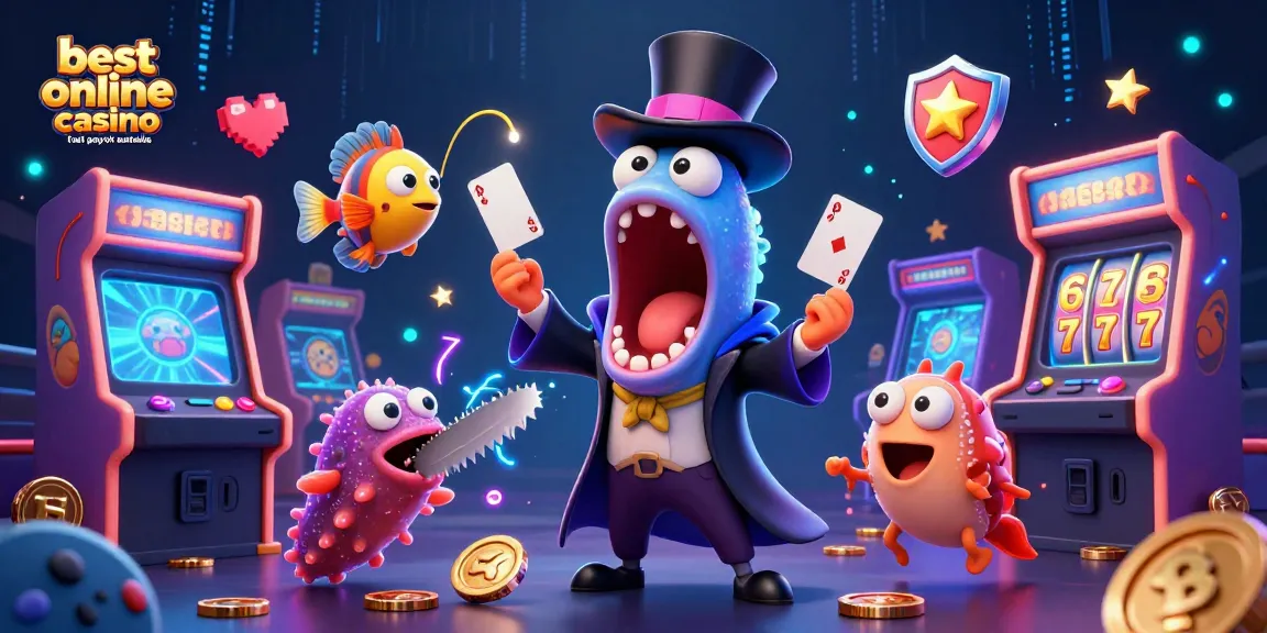 Engage with the best online casino fast payout Australia through a colorful, dynamic 3D illustration.