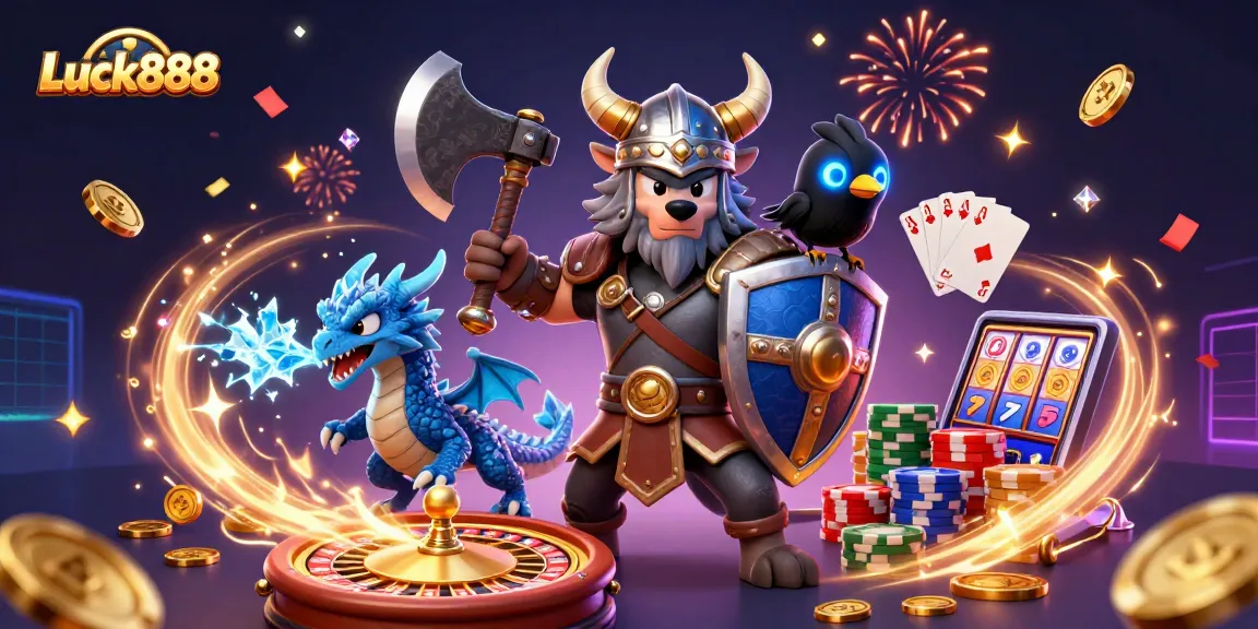 Engage in thrilling Luck888 casino action with vibrant 3D characters and dynamic game elements.