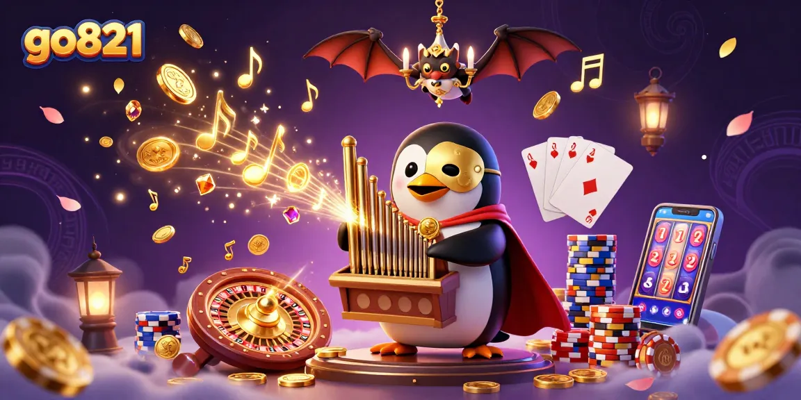 Bet big and win with go821 in a 3D casino scene filled with exciting games and golden rewards.